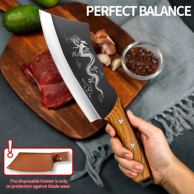 PLYS 8 Inch Kitchen Chopper Sharp Chopping Bones Multi-Purpose Kitchen Knife - A to Z Outdoor Store