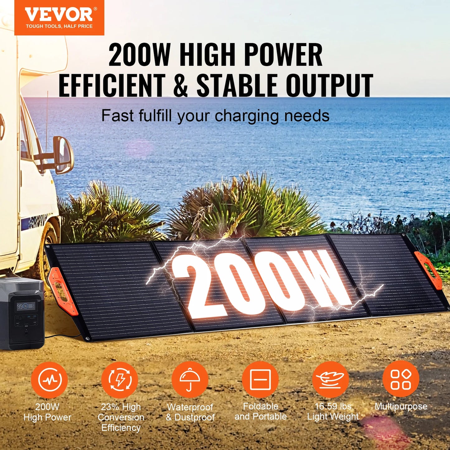 Portable Monocrystalline Solar Panel by SucceBuy - A to Z Outdoor Store