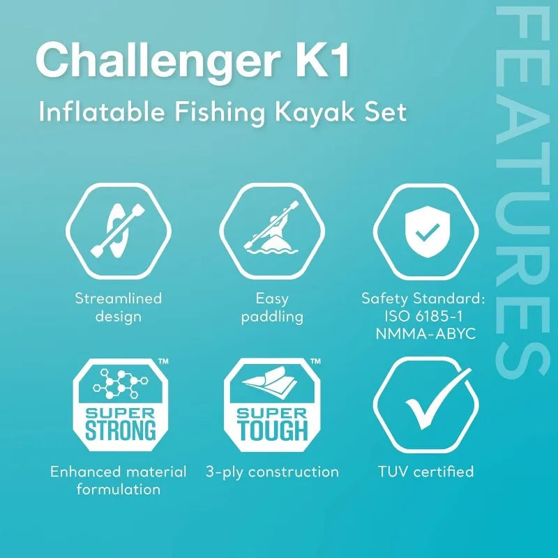 Intex Challenger Inflatable Kayak Series with Deluxe 86 Inch Paddles and High Output Pump Super Strong PVC - A to Z Outdoor Store