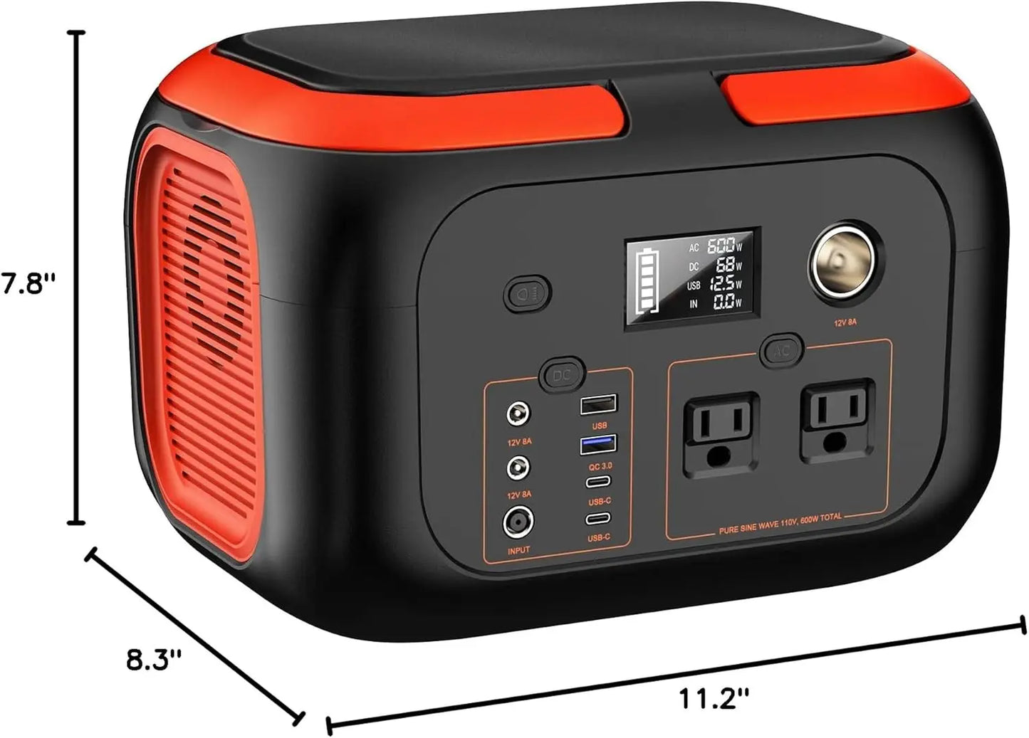 600W 300W 200W Portable Power Station 110V AC Outlets Solar Generator Energy Storage Power Bank for Camping Travel RV Home - A to Z Outdoor Store