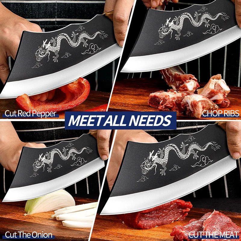 PLYS 8 Inch Kitchen Chopper Sharp Chopping Bones Multi-Purpose Kitchen Knife - A to Z Outdoor Store