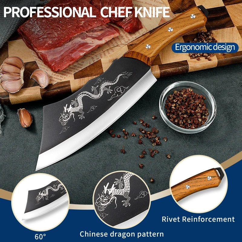 PLYS 8 Inch Kitchen Chopper Sharp Chopping Bones Multi-Purpose Kitchen Knife - A to Z Outdoor Store