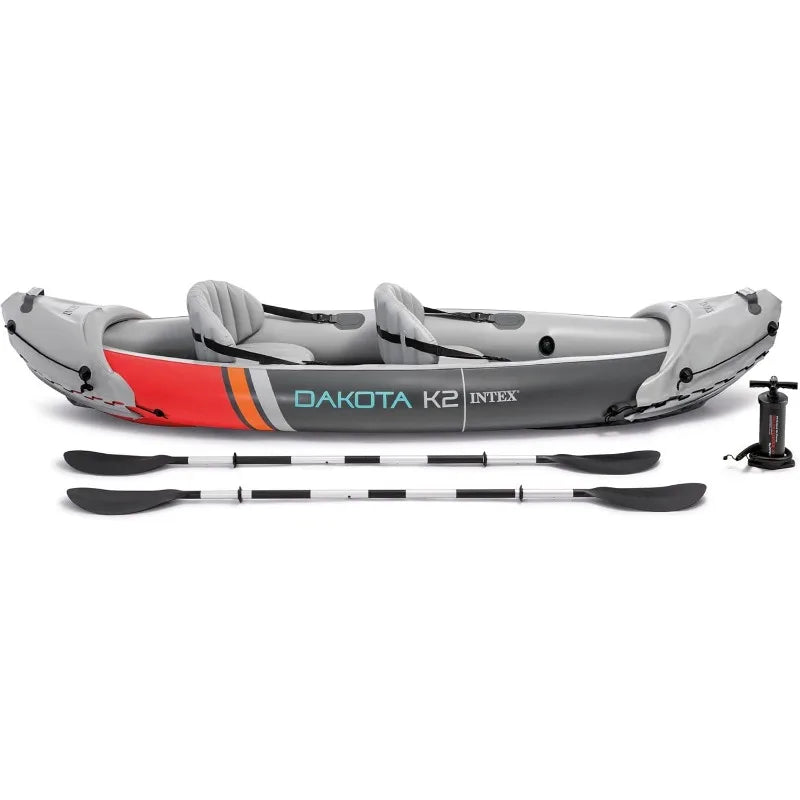 Intex Dakota K2 Inflatable Kayak Set for 2 People with 86 Inch Oars and Pump - A to Z Outdoor Store
