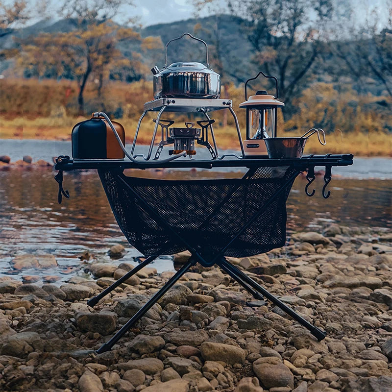 Westtune Folding Camping Table Aluminum Lightweight Portable Table with Storage Mesh Bag for Outdoor Picnic BBQ and Hiking - A to Z Outdoor Store
