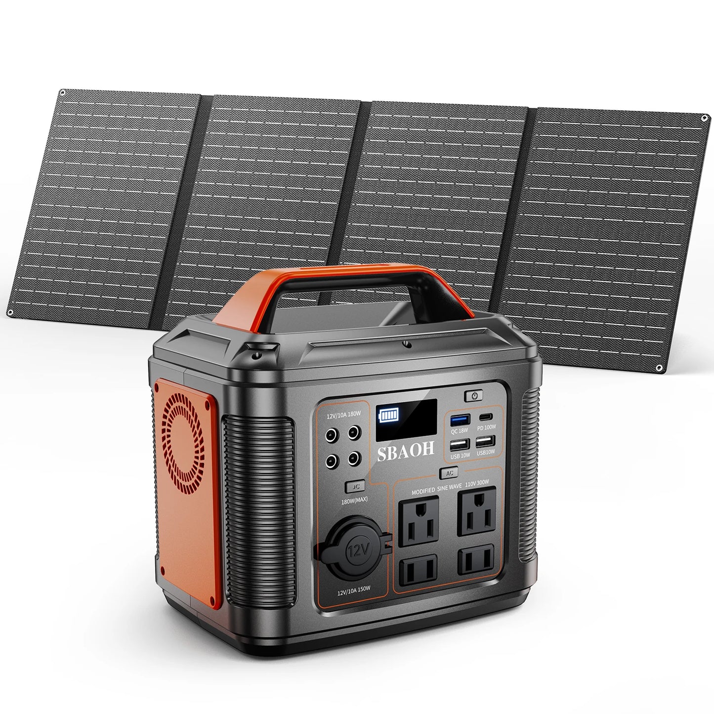 300W Portable Power Station 296Wh Camping Solar Generator with Solar Panel - A to Z Outdoor Store