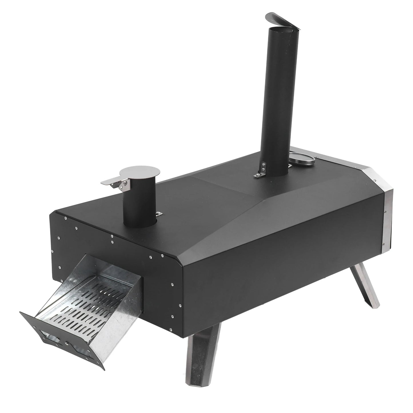 Outdoor Pizza Oven Wood Fired Maker Portable 12 Inch Stainless Steel Stove for Backyard - A to Z Outdoor Store