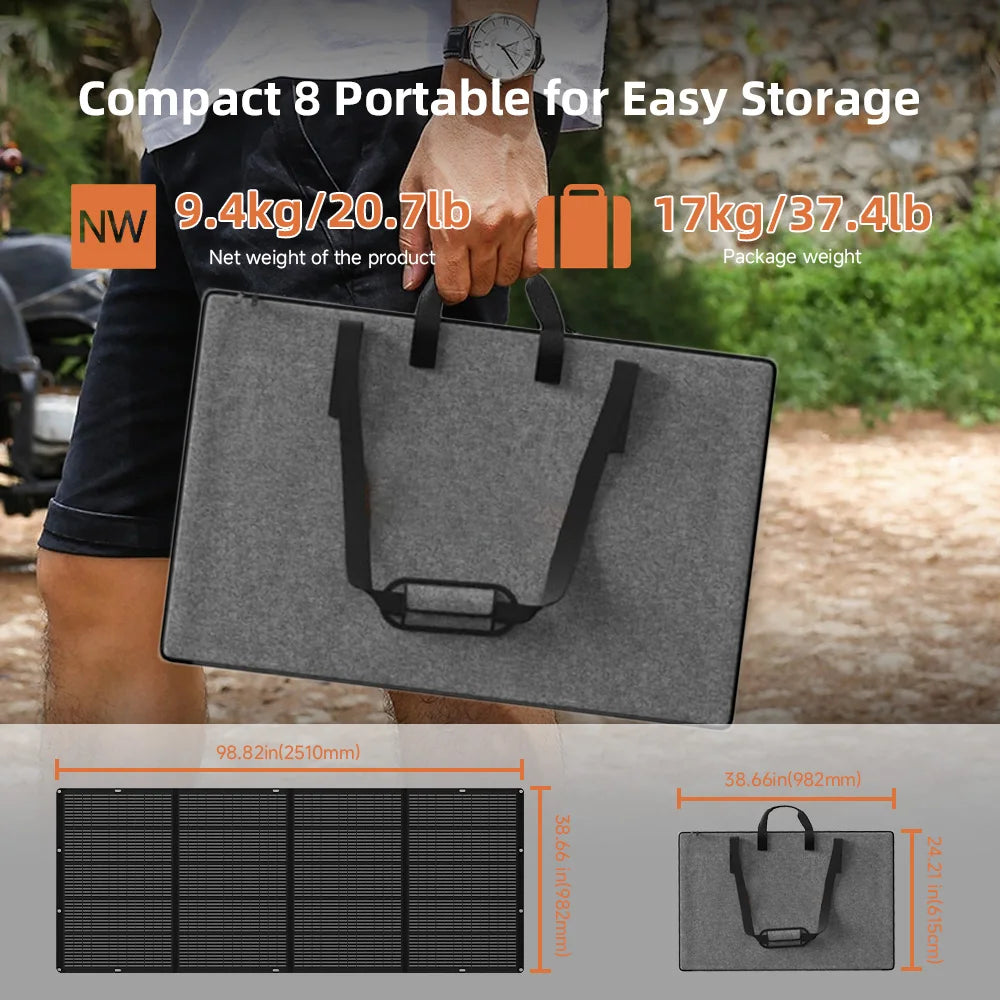 Hot Portable Solar Panel 400W Foldable Lightweight ETFE Kit for Camping Travel Power Bank - A to Z Outdoor Store