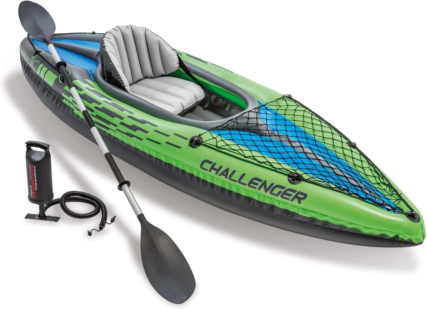Intex Challenger Inflatable Kayak Series with Deluxe 86 Inch Paddles and High Output Pump Super Strong PVC - A to Z Outdoor Store
