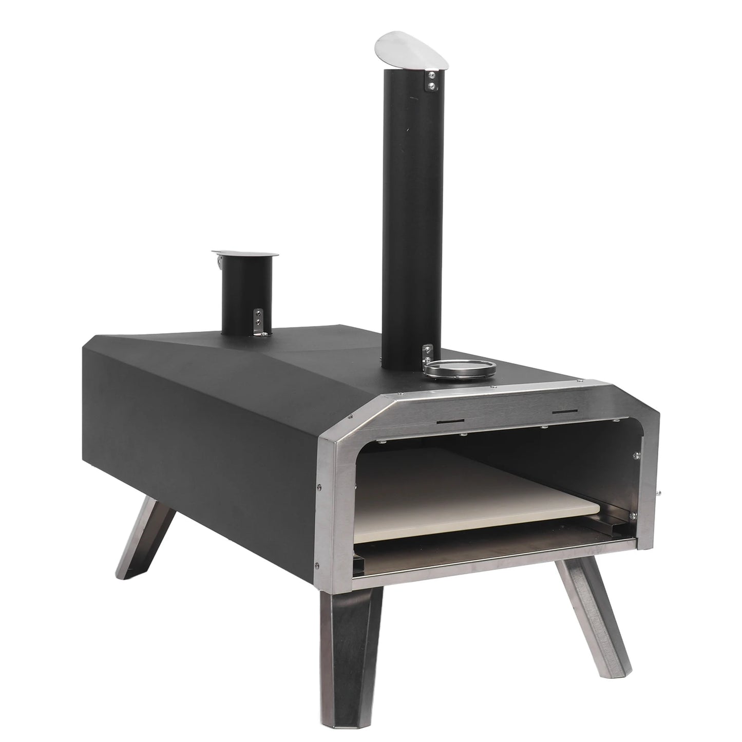 Outdoor Pizza Oven Wood Fired Maker Portable 12 Inch Stainless Steel Stove for Backyard - A to Z Outdoor Store