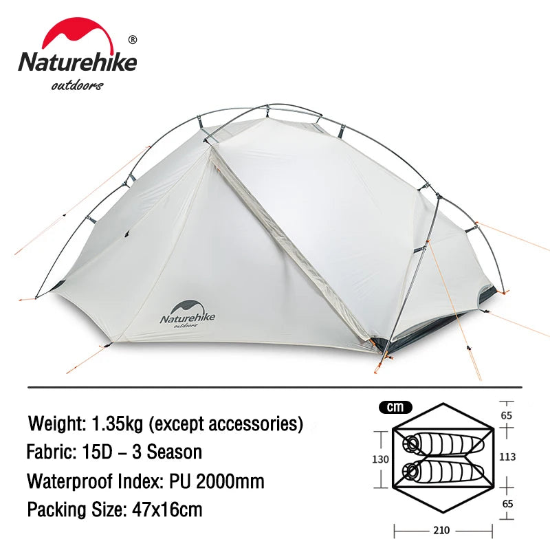 Naturehike VIK Ultralight Camping Tent for 1 Person and 2 Person Waterproof Portable Travel Tent - A to Z Outdoor Store