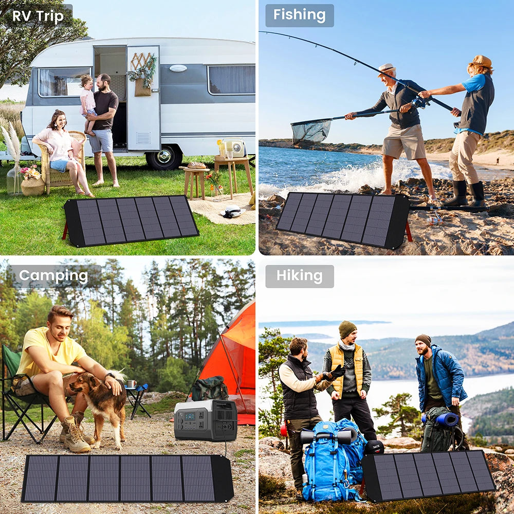 CTOLITY Foldable 200W Solar Panel 18V USB Type-C XT60 Portable High Efficiency Solar Charging Panel for Camping - A to Z Outdoor Store