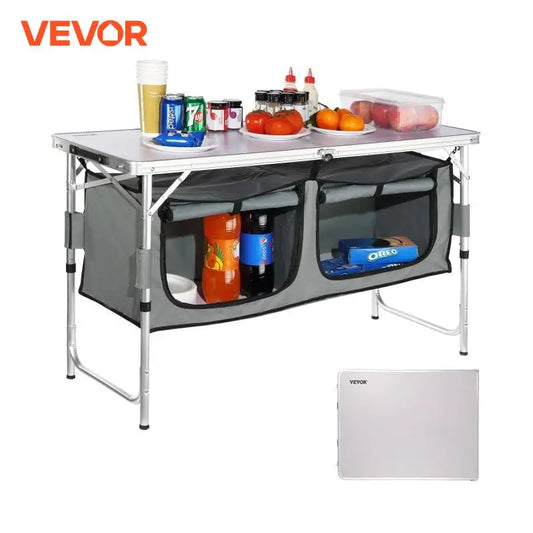 VEVOR Camping Kitchen Table Quick Set-up Folding MDF Camping Table for Outdoor Picnics BBQ RV Traveling - A to Z Outdoor Store