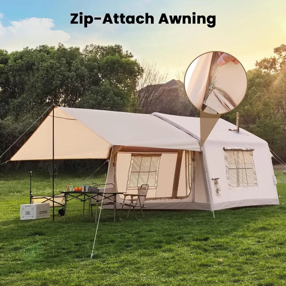 Inflatable Camping Tent with Hand Pump Easy Setup Waterproof Oxford Hot Tent with Stove Jack - A to Z Outdoor Store