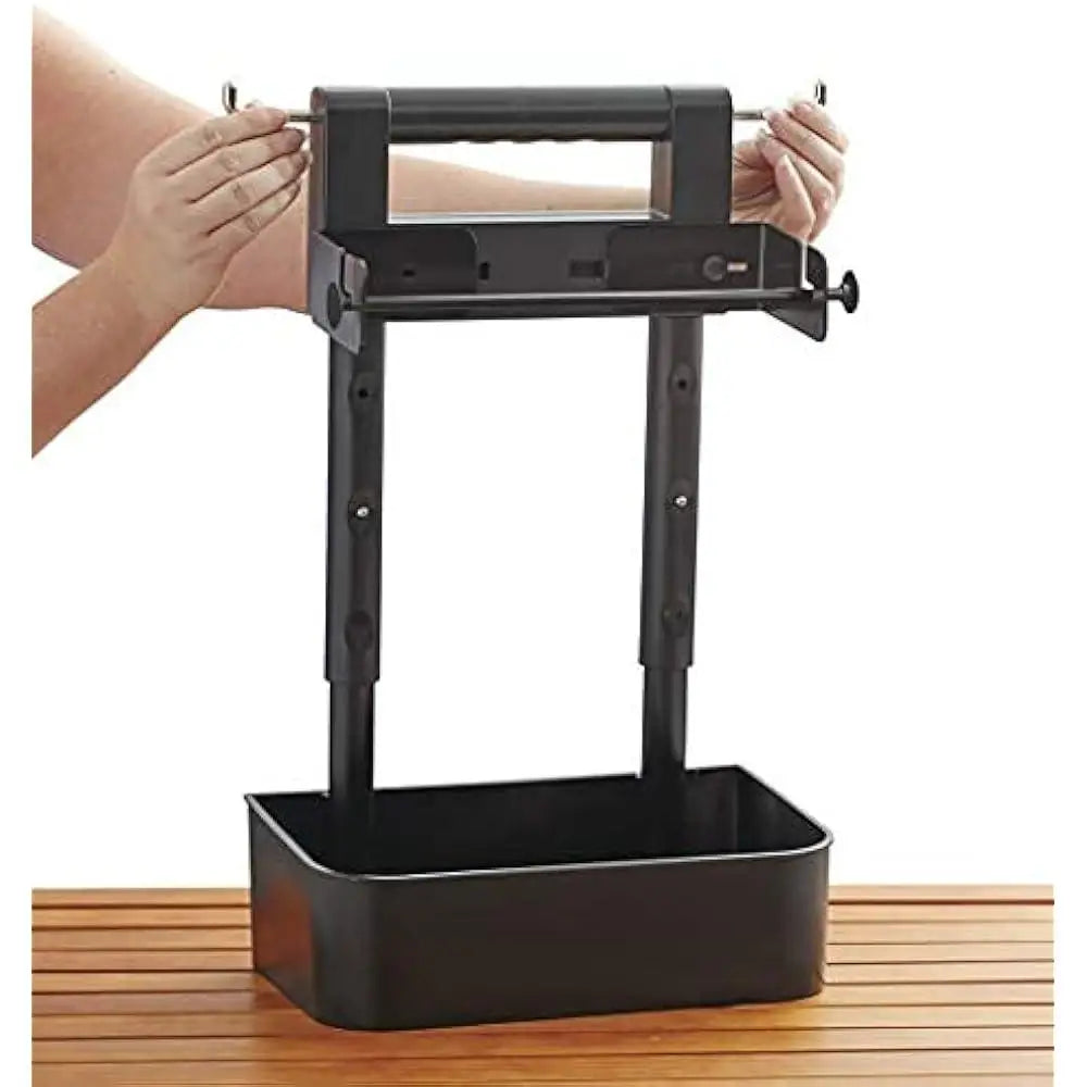Adjustable BBQ Caddy with Hooks Portable Grilling Organizer for Tools Condiments and Paper Towels Perfect for Camping Picnic and Outdoor Cookouts - A to Z Outdoor Store