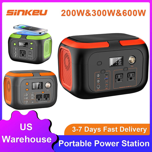 600W 300W 200W Portable Power Station 110V AC Outlets Solar Generator Energy Storage Power Bank for Camping Travel RV Home - A to Z Outdoor Store