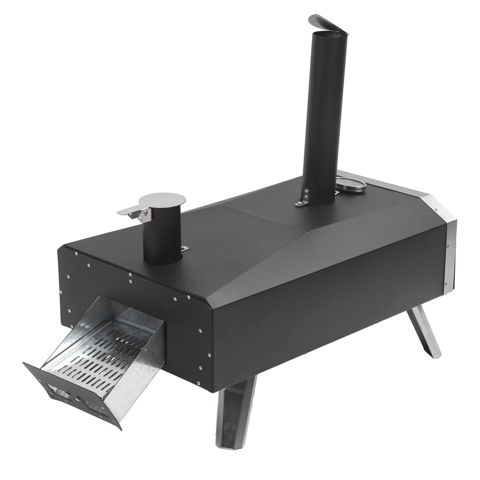 Outdoor Pizza Oven Wood Fired Maker Portable 12 Inch Stainless Steel Stove for Backyard - A to Z Outdoor Store
