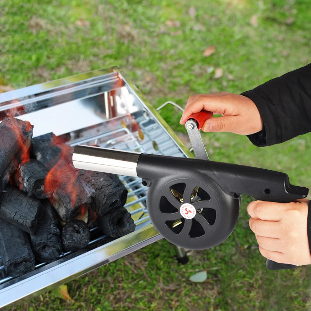Cooking BBQ Air Blower Manual Hand Crank Fire Bellows Outdoor Grill Tool for Camping and Picnic - A to Z Outdoor Store