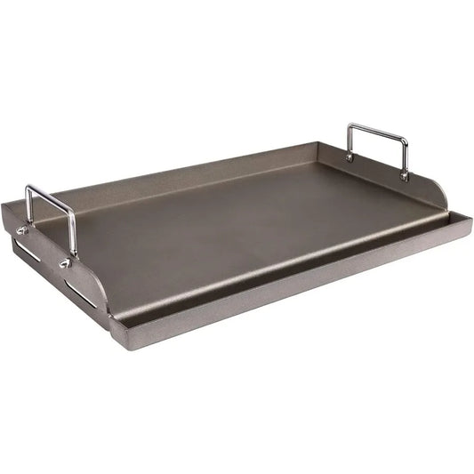 Cast Iron Griddle for Gas Grill Flat Top Griddle Insert 25 x 16 Cooking Plate Pan Teppanyaki for Charcoal Grill - A to Z Outdoor Store