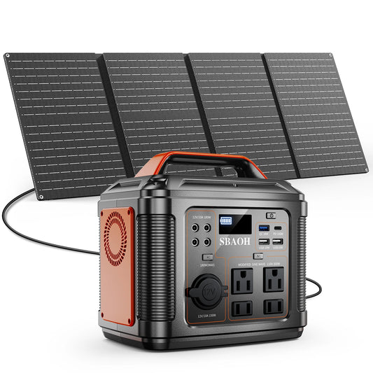 300W Portable Power Station 296Wh Camping Solar Generator with Solar Panel - A to Z Outdoor Store