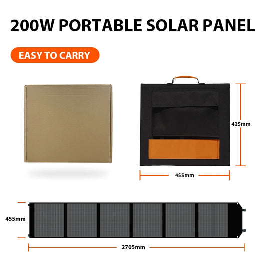 CTOLITY Foldable 200W Solar Panel 18V USB Type-C XT60 Portable High Efficiency Solar Charging Panel for Camping - A to Z Outdoor Store