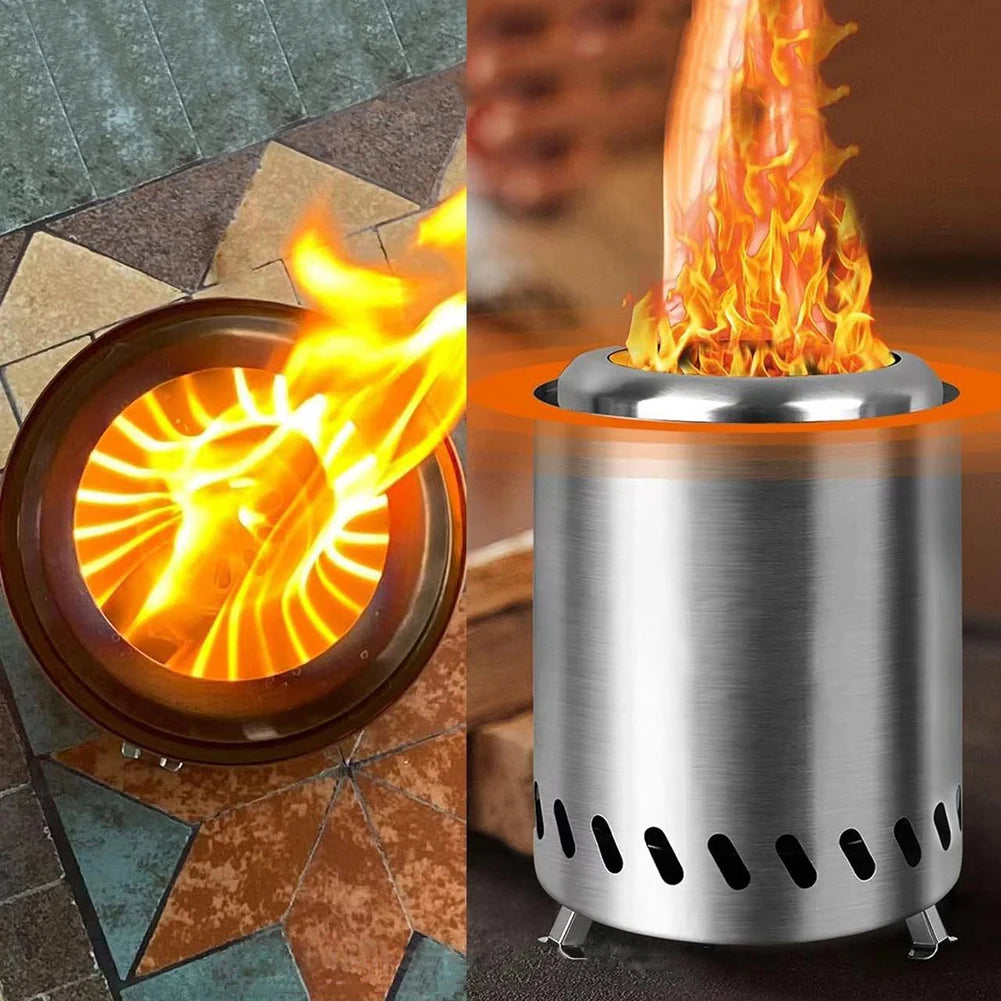 VKTECH Mini Tabletop Fire Pit Portable Stainless Steel Stove - A to Z Outdoor Store