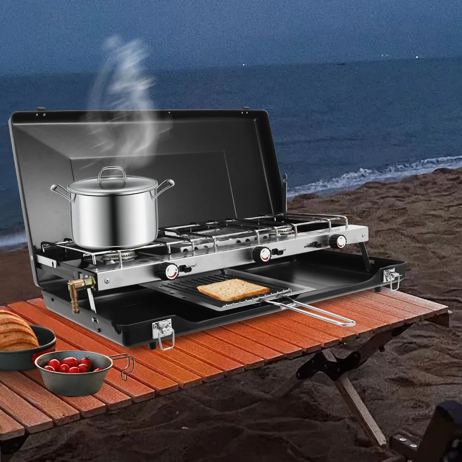 A To Z Outdoor Store 3-Burner Camping Stove Portable Grill - A to Z Outdoor Store