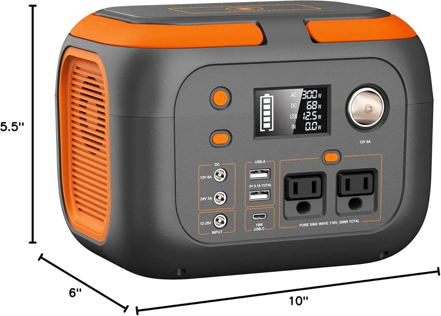 600W 300W 200W Portable Power Station 110V AC Outlets Solar Generator Energy Storage Power Bank for Camping Travel RV Home - A to Z Outdoor Store