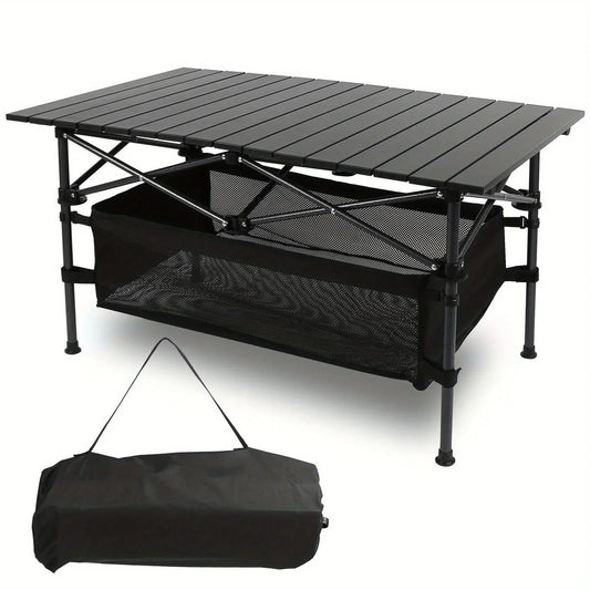 1PC Camping Table That Fold Up Lightweight Aluminum Roll Up Table with Easy Carrying Bag for Indoor Outdoor Backyard BBQ - A to Z Outdoor Store